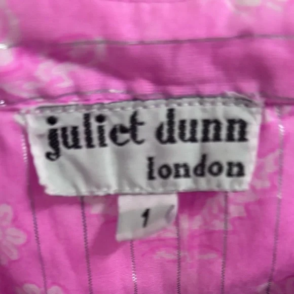 Juliet Dunn Orchid Small Flower Lurex Flared Sleeve Dress